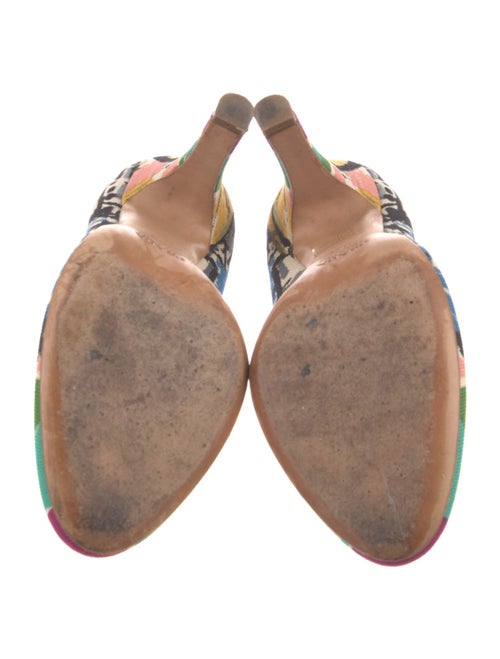 Prada Canvas Printed Slingback Pumps