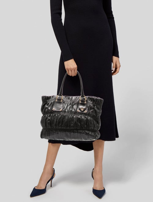 Prada Nappa Gaufre Leather Top Handle Bag