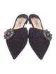 Prada Suede Crystal Embellishments Mules