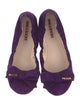 Prada Suede Bow Accents Ballet Flats