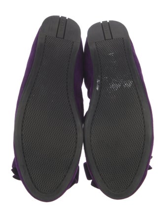 Prada Suede Bow Accents Ballet Flats