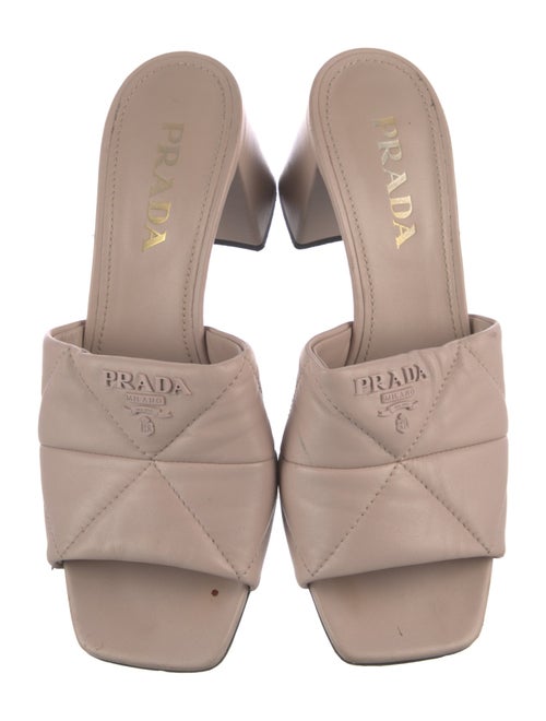 Prada Quilted Pattern Leather Slides