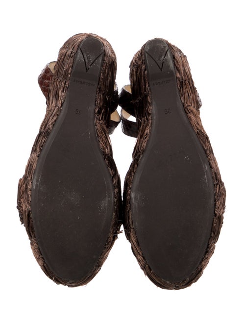 Prada Raffia Leather Trim Embellishment Espadrilles