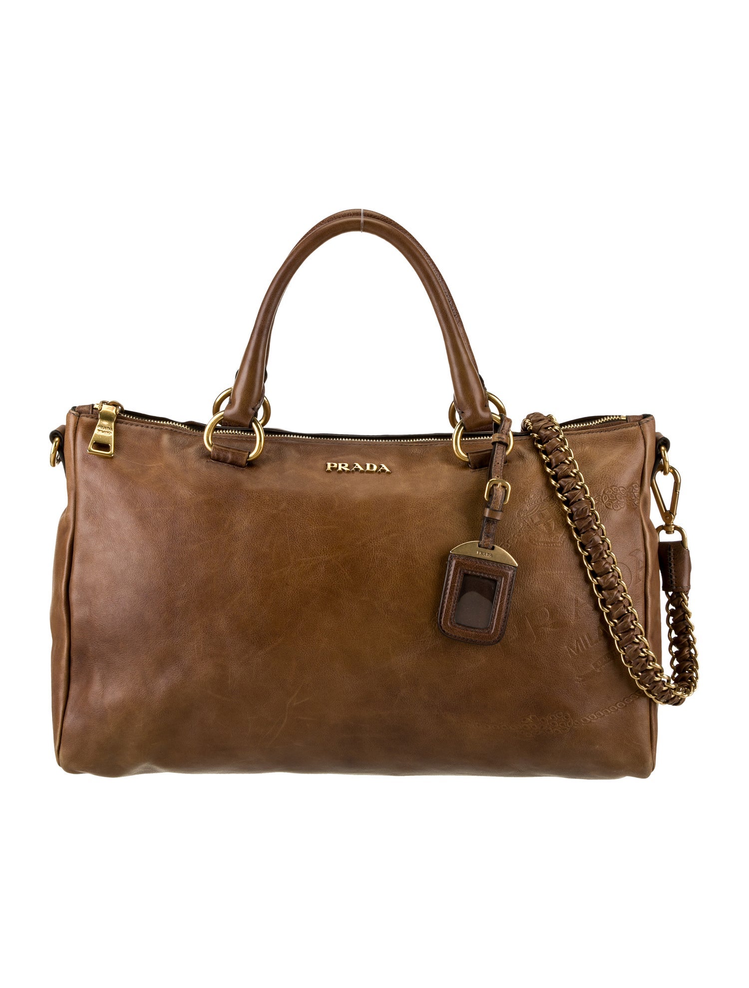 Prada Vitello Leather Top Handle Bag