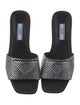 Prada Satin Crystal Embellishments Slides