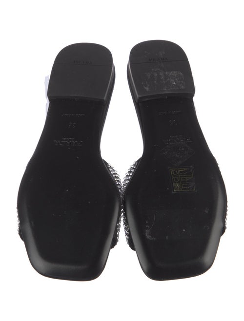 Prada Satin Crystal Embellishments Slides