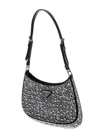 Prada Enameled Metal Triangle Cleo