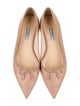 Prada Leather Bow Accents Ballet Flats