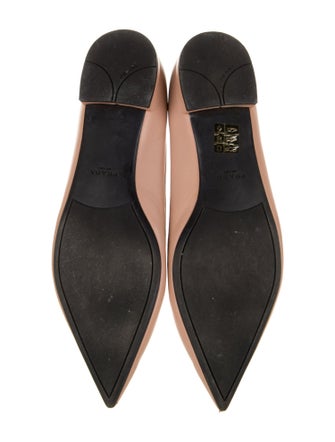Prada Leather Bow Accents Ballet Flats