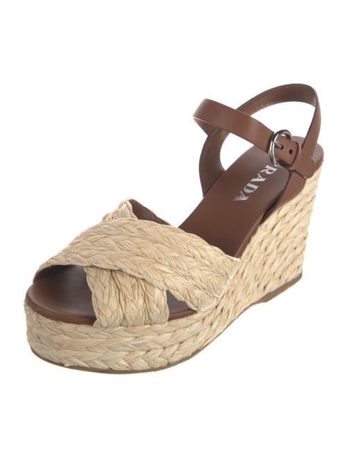 Prada Straw Braided Accents Espadrilles