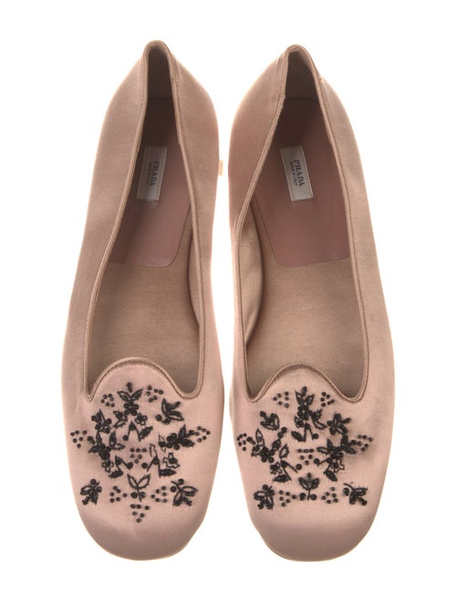 Prada Satin Beaded Accents Flats