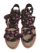 Prada Printed Whipstitch Trim Espadrilles