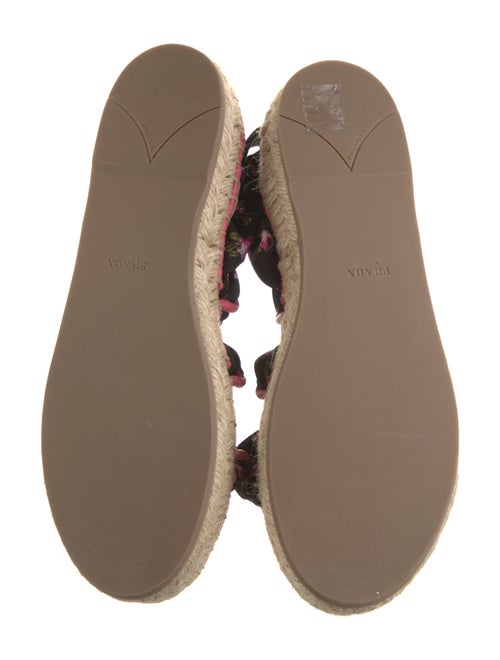 Prada Printed Whipstitch Trim Espadrilles