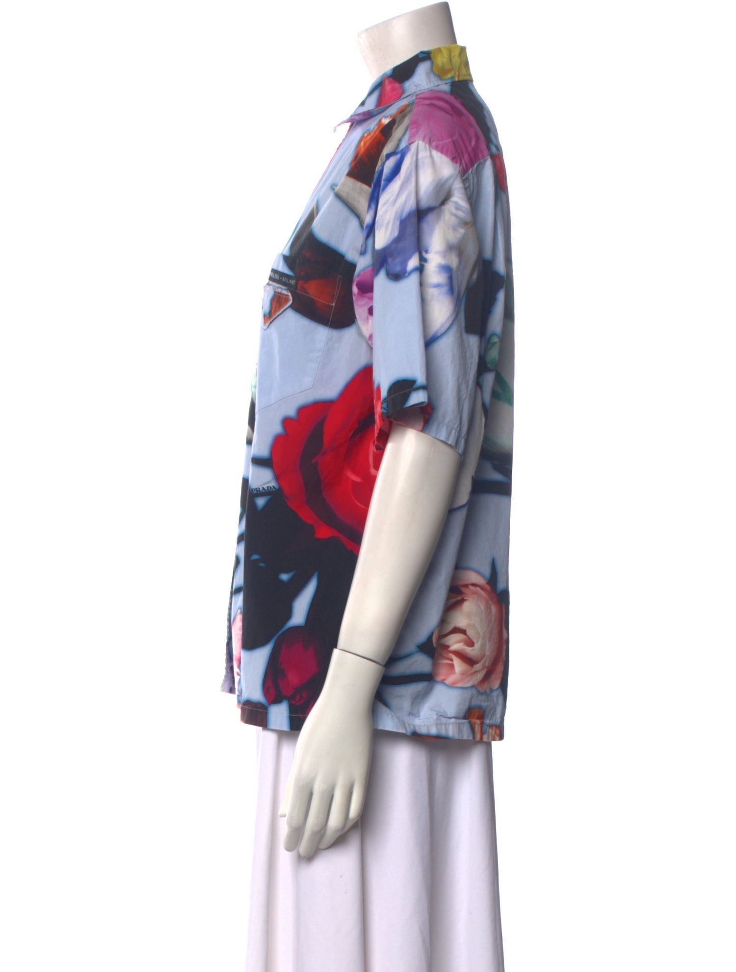 Prada 2019 Floral Print Button-Up Top