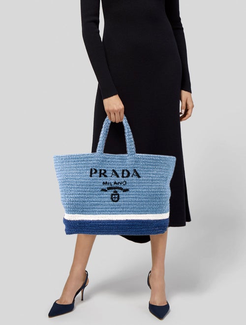 Prada Raffia Grass Tote Large