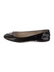 Prada Patent Leather Bow Accents Ballet Flats