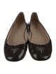 Prada Patent Leather Bow Accents Ballet Flats