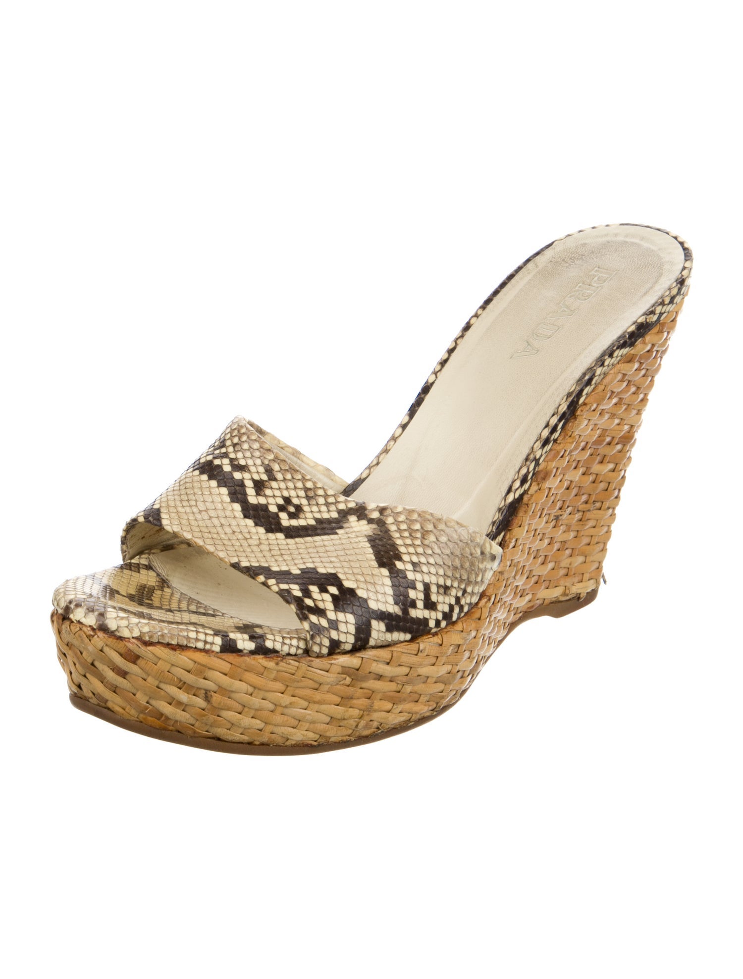 Prada Snakeskin Animal Print Espadrilles