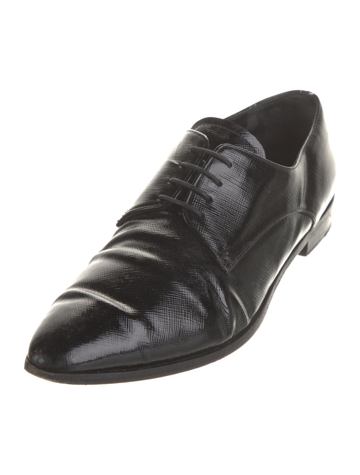 Prada Saffiano Leather Patent Leather Loafers