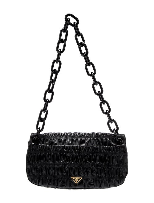 Prada Enameled Metal Triangle Shoulder Bag