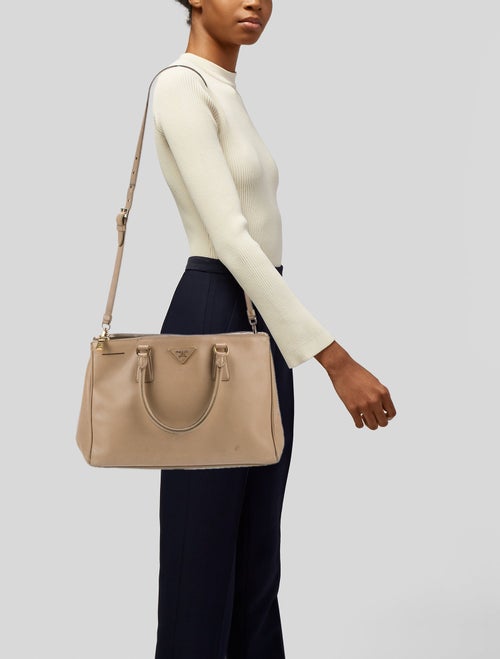 Prada Saffiano Leather Galleria Double Zip Small