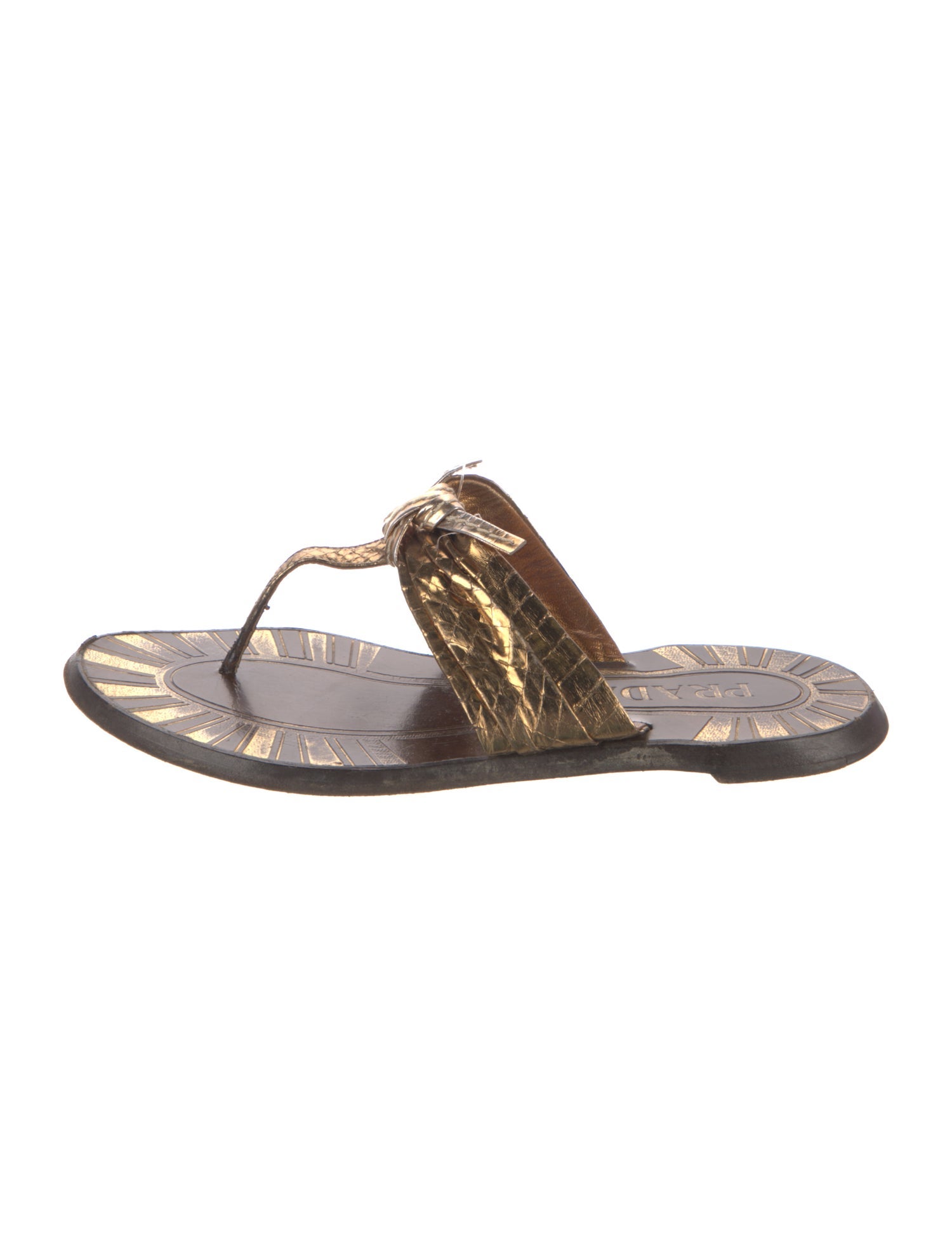 Prada Leather Printed Slides