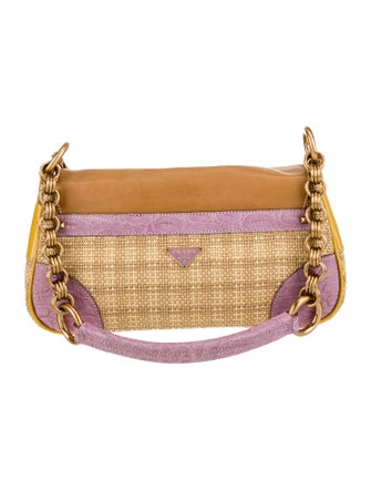 Prada Enameled Metal Triangle Shoulder Bag Vintage