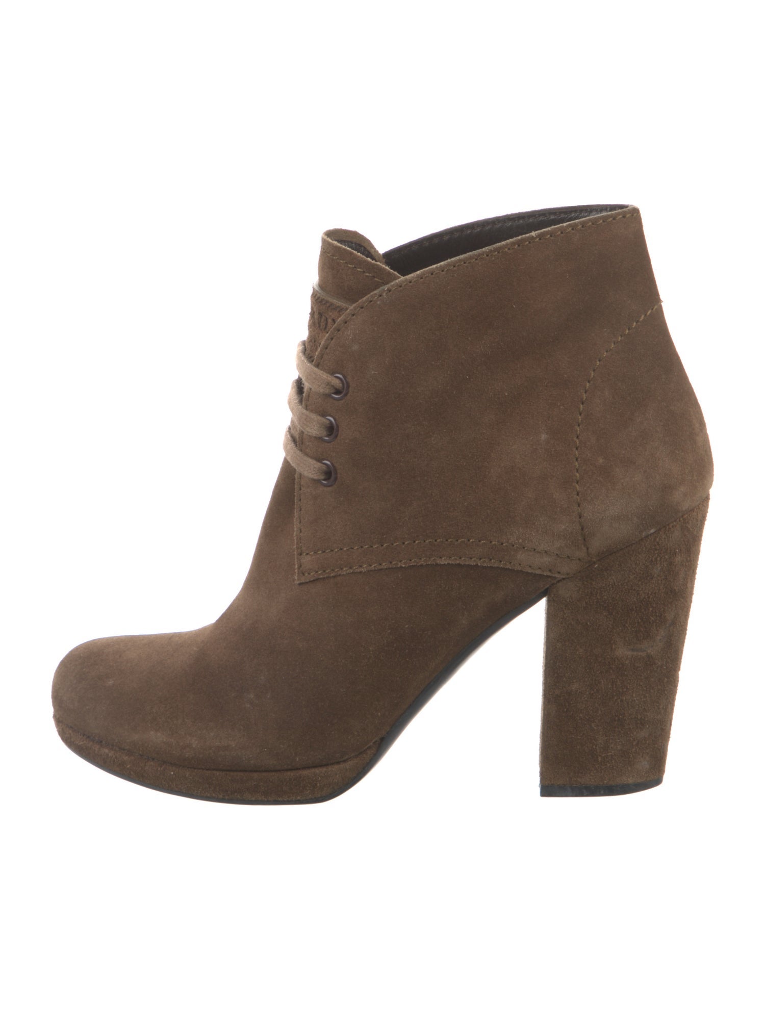 Prada Suede Lace-Up Boots