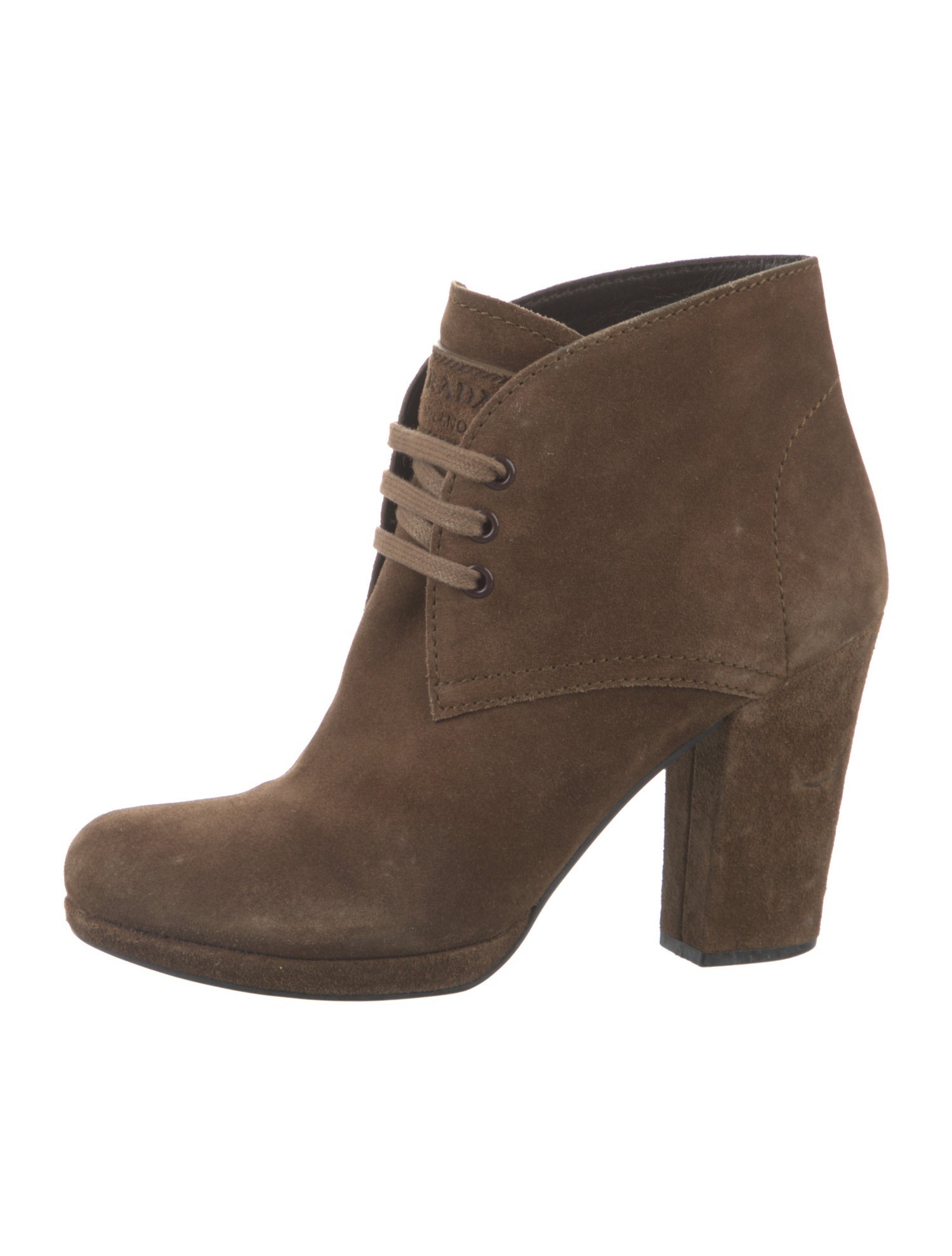 Prada Suede Lace-Up Boots
