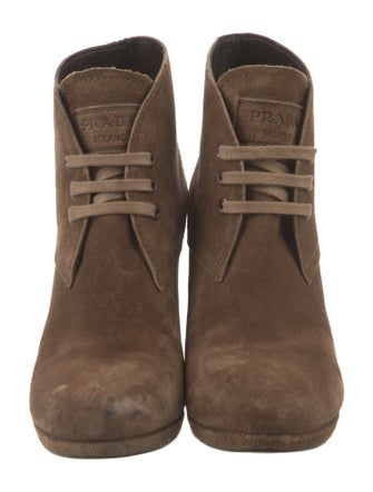 Prada Suede Lace-Up Boots