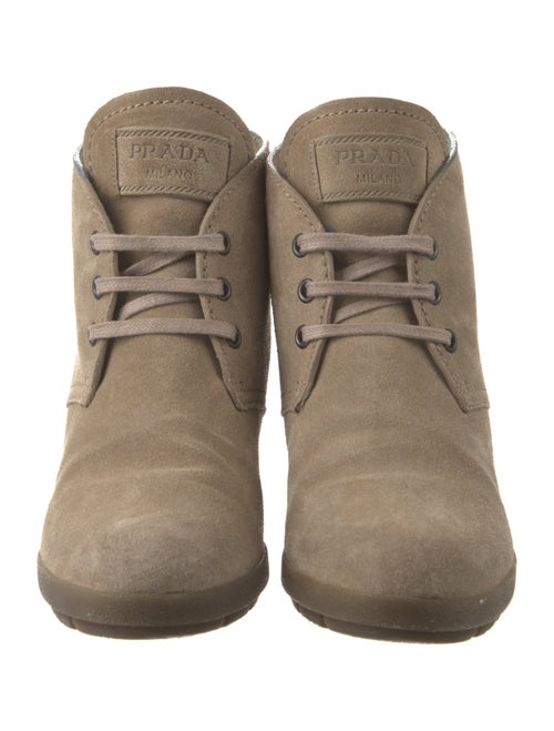 Prada Suede Lace-Up Boots