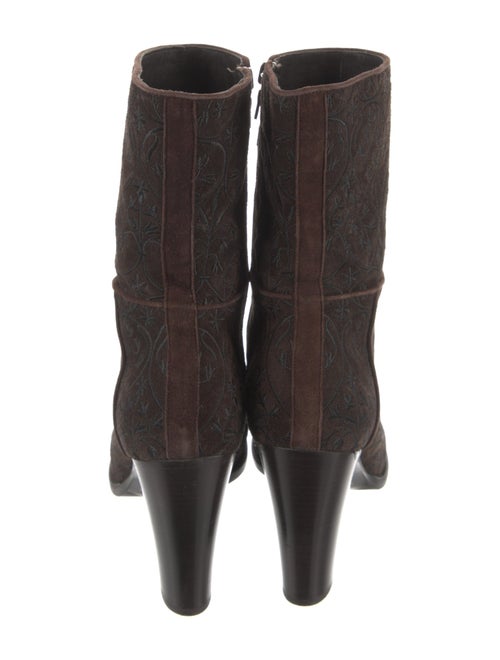 Prada Suede Embroidered Accent Sock Boots