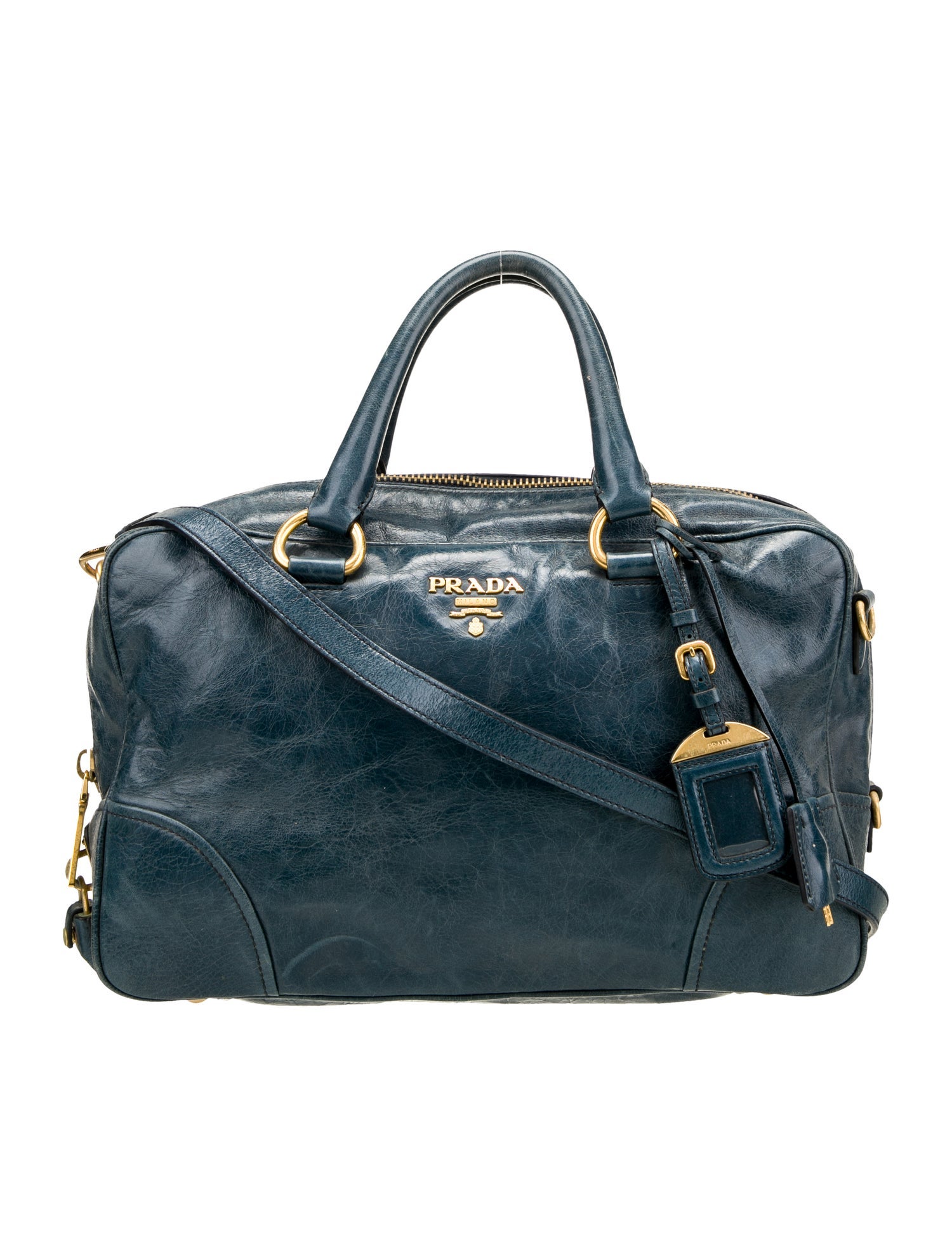 Prada Vitello Shine Leather Bauletto