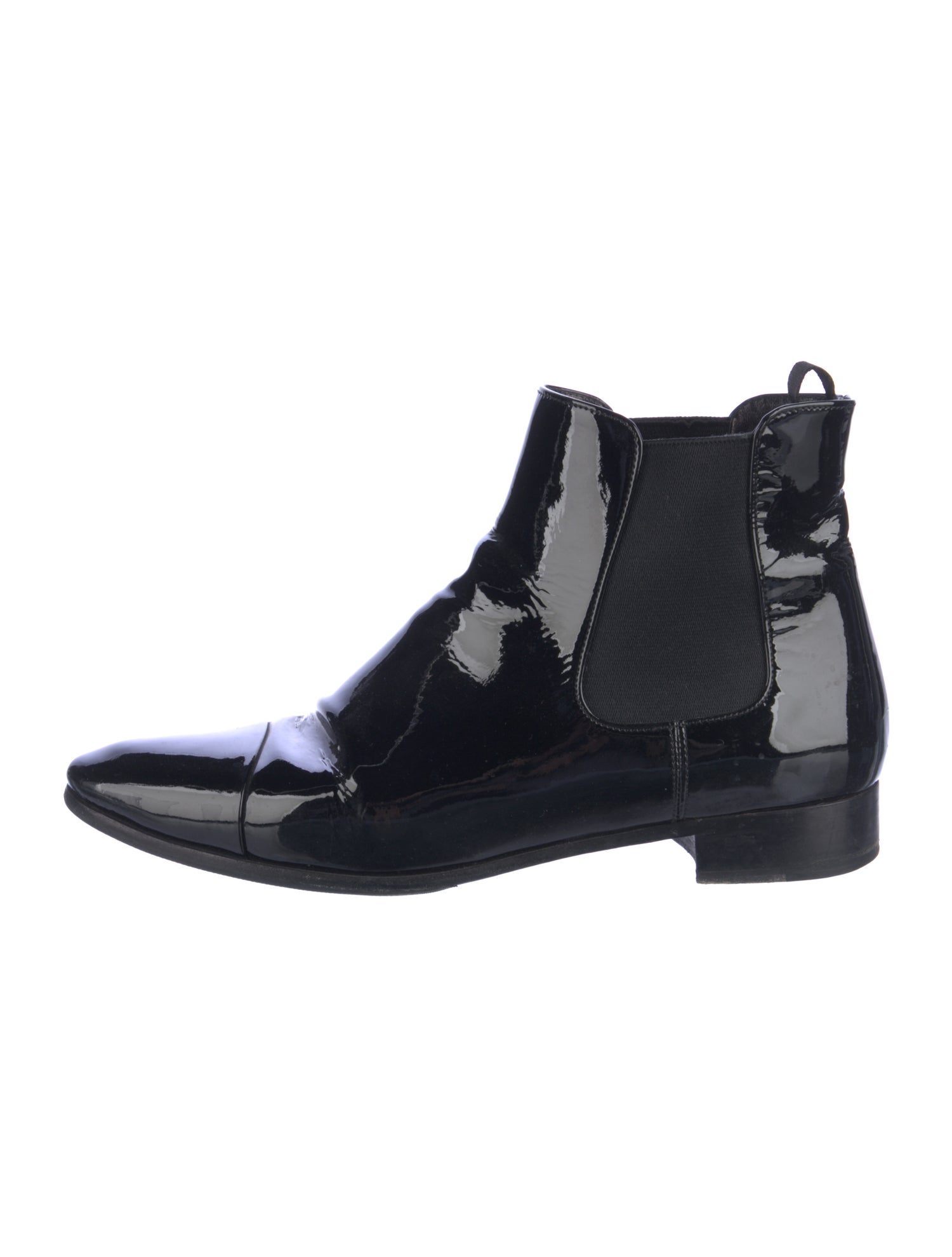 Prada Patent Leather Chelsea Boots