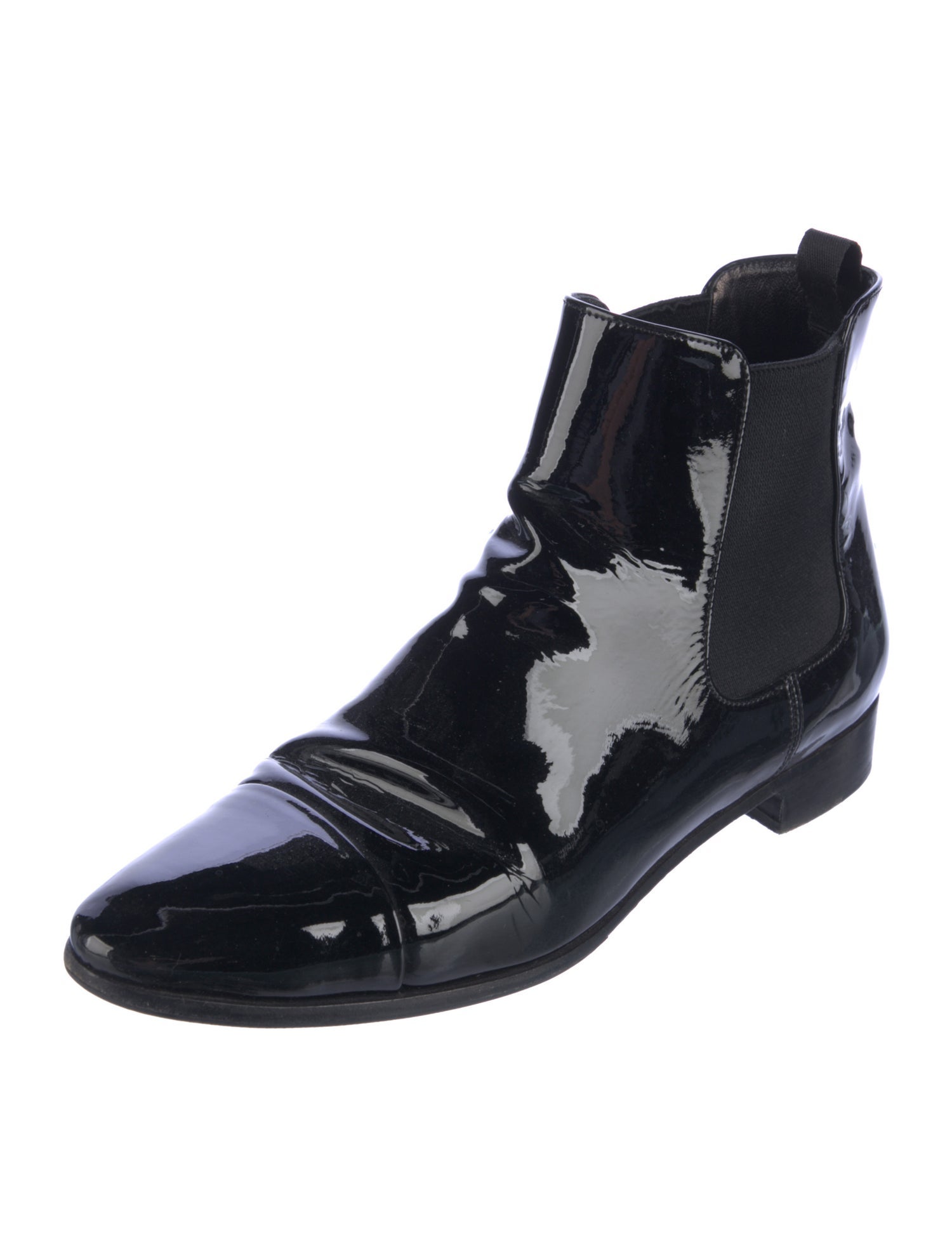 Prada Patent Leather Chelsea Boots