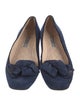 Prada Suede Bow Accents Ballet Flats