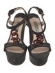 Prada Canvas Chain-Link Accents Sandals
