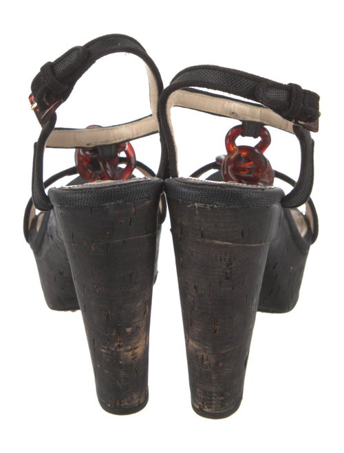 Prada Canvas Chain-Link Accents Sandals