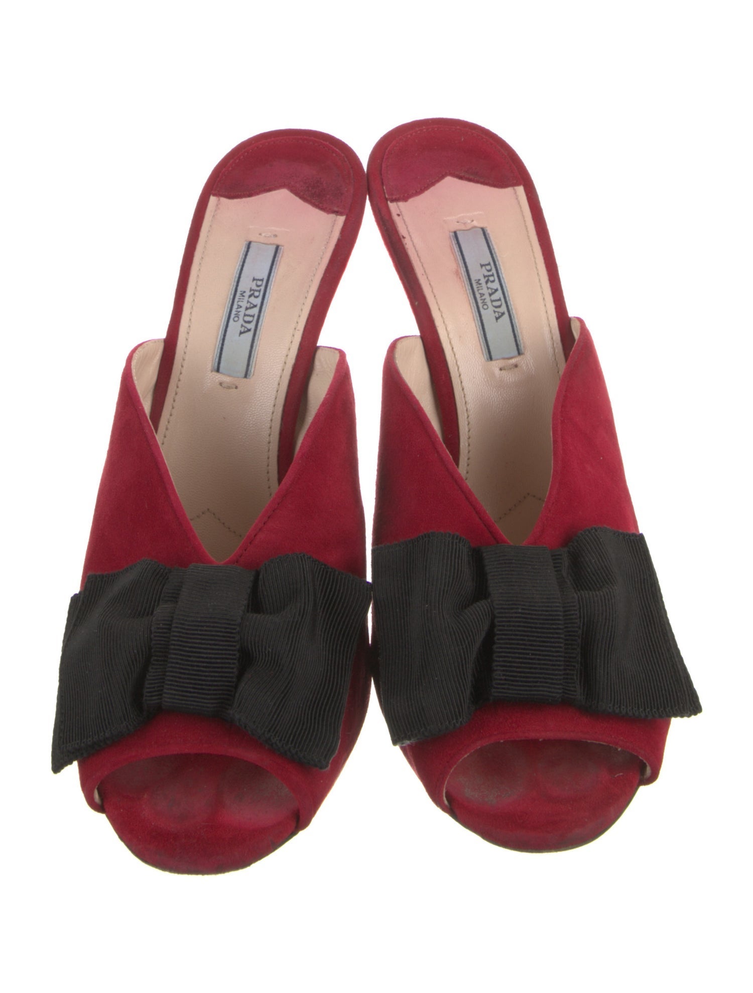 Prada Suede Bow Accents Sandals