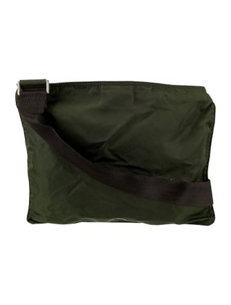 Prada Enameled Metal Triangle Messenger Bag