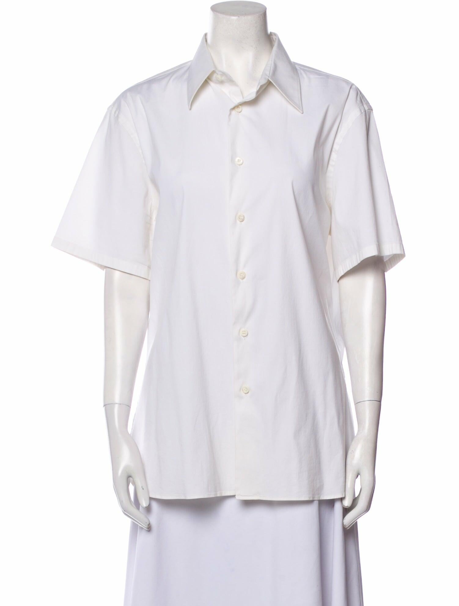 Prada Short Sleeve Button-Up Top