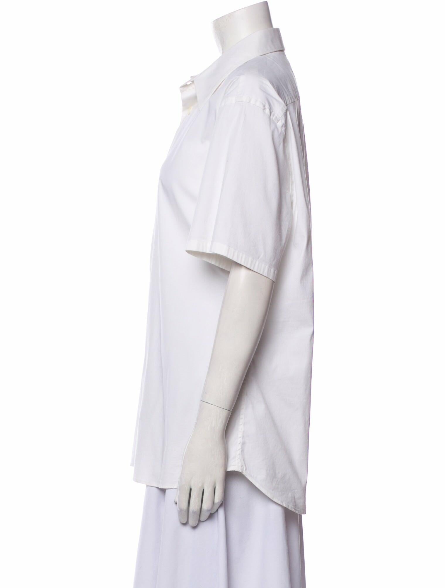 Prada Short Sleeve Button-Up Top