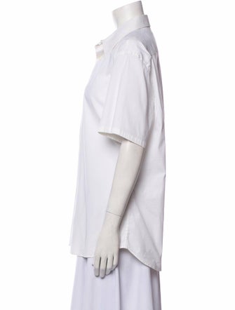 Prada Short Sleeve Button-Up Top