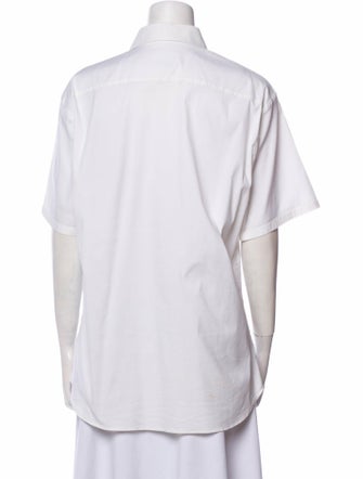 Prada Short Sleeve Button-Up Top