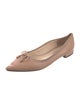 Prada Leather Bow Accents Ballet Flats