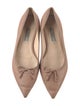 Prada Leather Bow Accents Ballet Flats