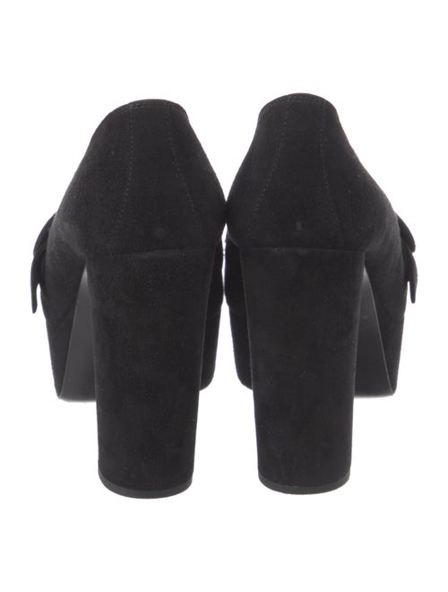 Prada Suede Fringe Trim Accent Pumps