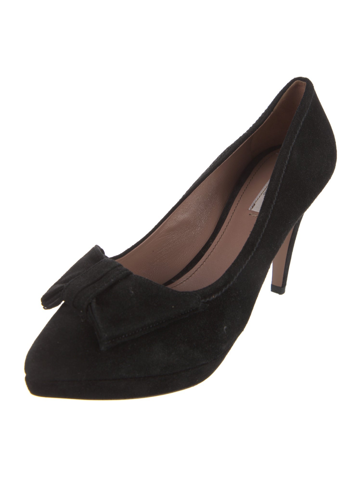 Prada Suede Bow Accents Pumps