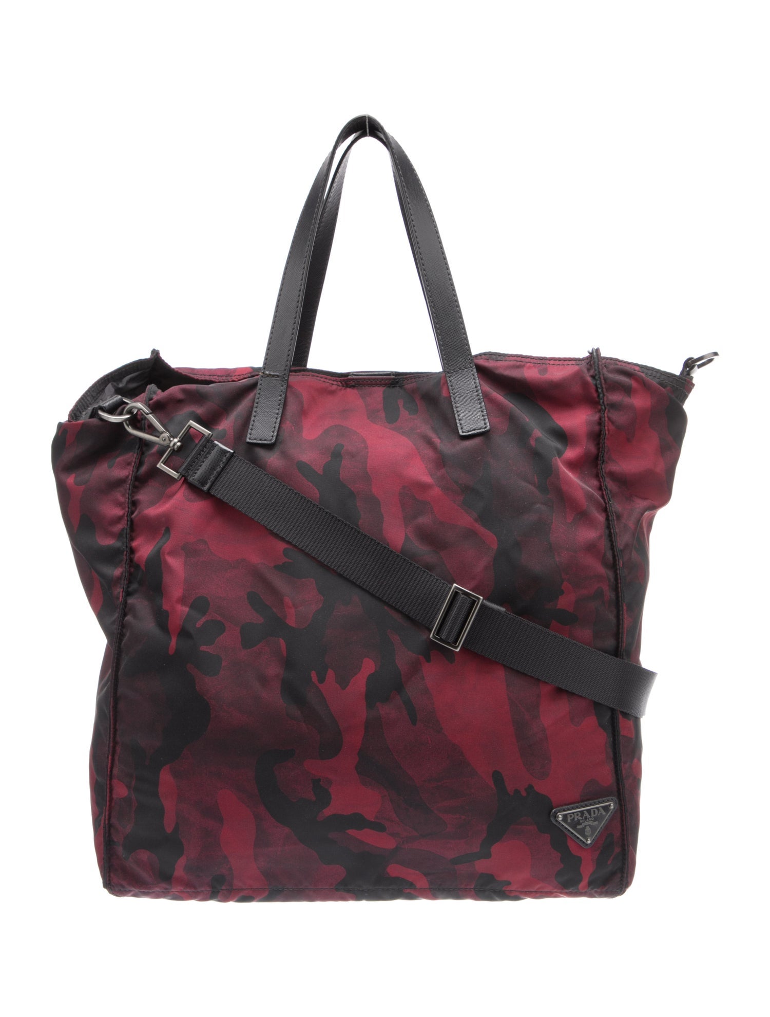 Prada Enameled Metal Triangle Messenger Bag