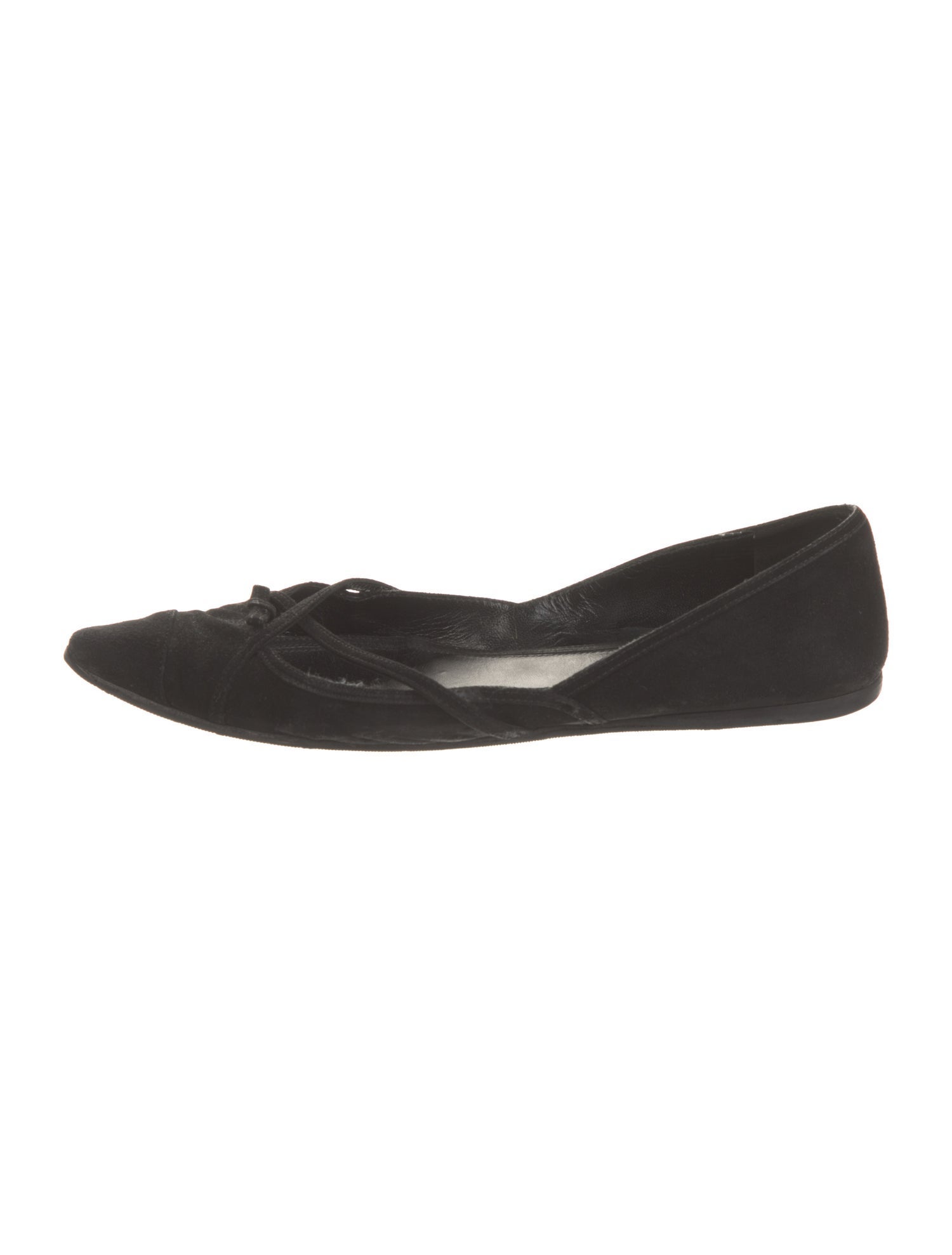Prada Suede Cutout Accent D'Orsay Flats